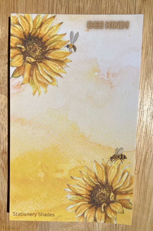 Bee Kind Sunflower Notepad